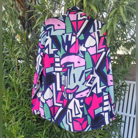 NWT CASUAL LONG SLEEVE BLOUSE TOP BUTTON UP SHIRT LARGE - Picture 4 of 17